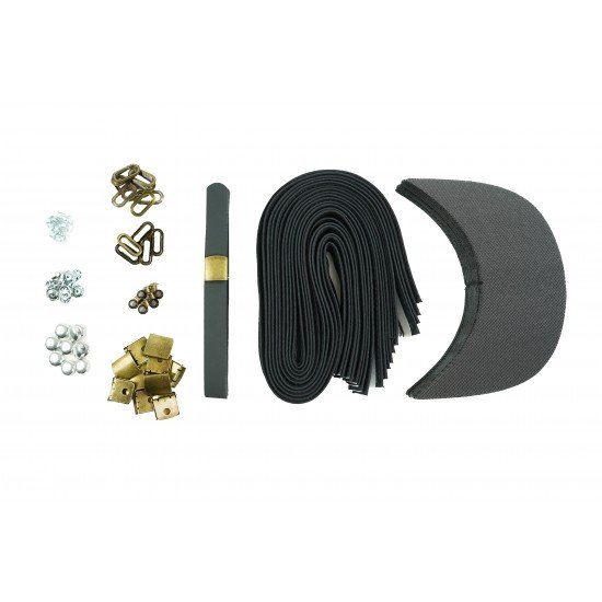 10 Black Leather Brass Buckle Cap Making kits