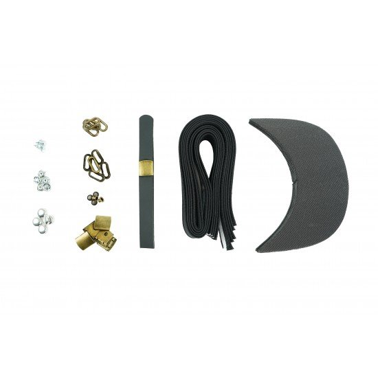 Black Leather and Brass Buckle Cap Making Kit