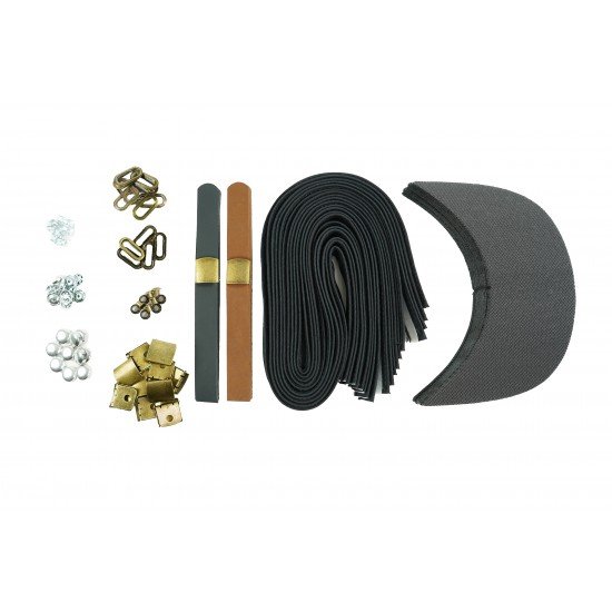 Black + Brown Leather and Brass Buckle Cap Making Kit Black + Brown Leather and Brass Buckle Cap Making Kit