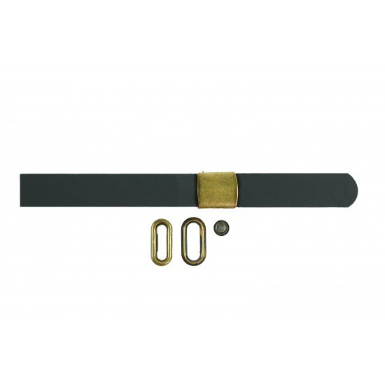 Black Leather and Brass Buckle Cap Making Kit