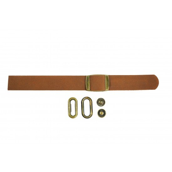 Black + Brown Leather and Brass Clasp Buckle Cap Making Kit Black + Brown Leather and Brass Clasp Buckle Cap Making Kit