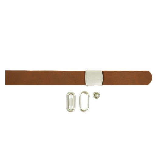 Brown Leather + Silver Buckle Set (10 Set)