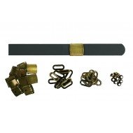 Black Leather + Brass Buckle Set (10 Set) Black Leather + Brass Buckle Set (10 Set)