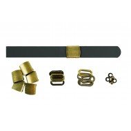 Black Leather + Brass Buckle Set (5 Set) Black Leather + Brass Buckle Set (5 Set)