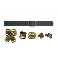 Black Leather + Brass Clasp Buckle Set (5 Set) Black Leather + Brass Clasp Buckle Set (5 Set)