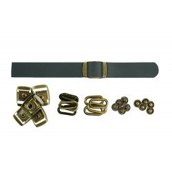 Black Leather + Brass Clasp Buckle Set (5 Set) Black Leather + Brass Clasp Buckle Set (5 Set)