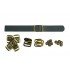 Black Leather + Brass Clasp Buckle Set (5 Set)