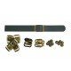 Black Leather + Brass Clasp Buckle Set (5 Set) Black Leather + Brass Clasp Buckle Set (5 Set)