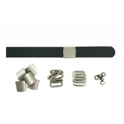 Black Leather + Silver Buckle Set (5 Set) Black Leather + Silver Buckle Set (5 Set)