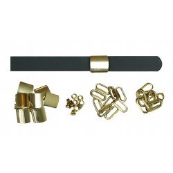Black Leather + Gold Buckle Cap Making Kit (10 Kit) Black Leather + Gold Buckle Cap Making Kit (10 Kit)