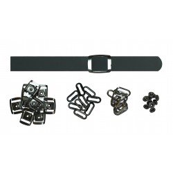 Black Leather + Gun Metal Clasp Buckle Set (10 Set) Black Leather + Gun Metal Clasp Buckle Set (10 Set)