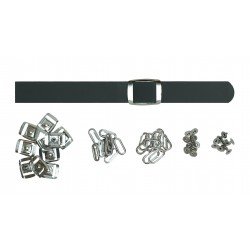 Black Leather + Silver Clasp Buckle Set (10 Set) Black Leather + Silver Clasp Buckle Set (10 Set)