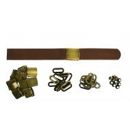 Brown Leather + Brass Buckle Set (10 Set) Brown Leather + Brass Buckle Set (10 Set)