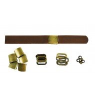 Brown Leather + Brass Buckle Set (5 Set) Brown Leather + Brass Buckle Set (5 Set)
