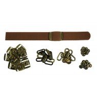 Brown Leather + Brass Clasp Buckle Set (10 Set) Brown Leather + Brass Clasp Buckle Set (10 Set)