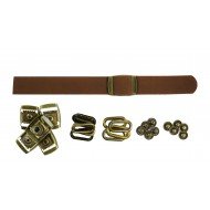 Brown Leather + Brass Clasp Buckle Set (5 Set) Brown Leather + Brass Clasp Buckle Set (5 Set)