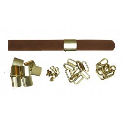 Brown Leather + Gold Buckle Set (10 Set)