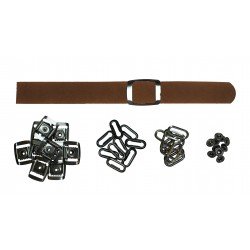 Brown Leather + Gun Metal Clasp Buckle Set (10 Set)