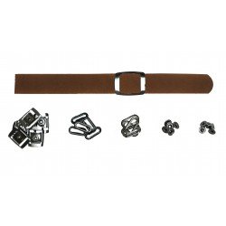 Brown Leather + Gun Metal Clasp Buckle Cap Making Kit (5 Kit) Brown Leather + Gun Metal Clasp Buckle Cap Making Kit (5 Kit)