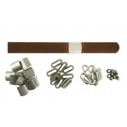 Brown Leather + Silver Buckle Cap Making Kit (10 Kit) Brown Leather + Silver Buckle Cap Making Kit (10 Kit)