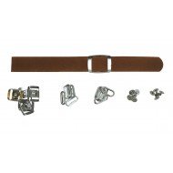 Brown Leather + Silver Clasp Buckle Set (5 Set) Brown Leather + Silver Clasp Buckle Set (5 Set)