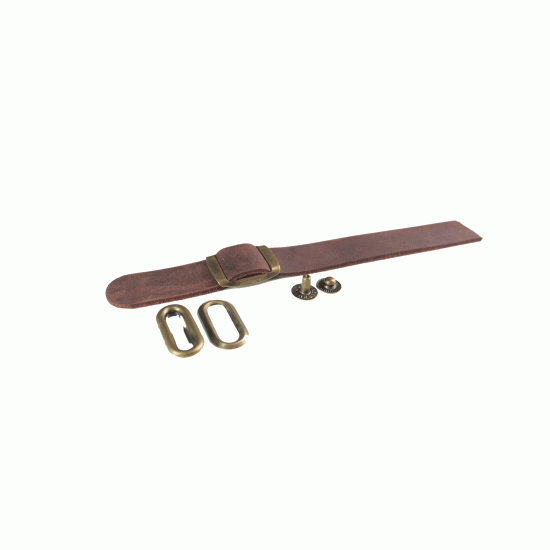 10 "Brown" Clasp-Kit Leather Cap Components 10 "Brown" Clasp-Kit Leather Cap Components